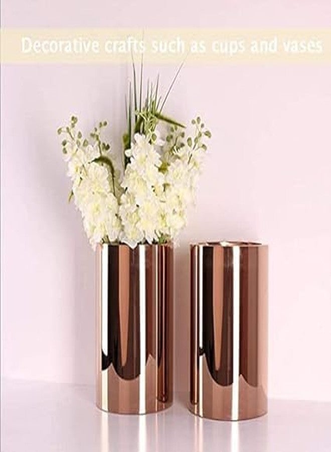 صن بيرد ملصقات جدارية من صن بيرد، ورق لاصق ذهبي وردي، ذاتي اللصق، مظهر معدني، ورق جدران، فيلم ورق جدران، ديكور منزلي، بطانة أثاث وأرفف (كروم ذهبي وردي، 12 × 100 بوصة) - Image 3